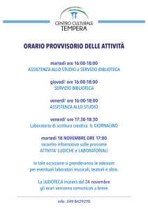 orario provvisorio